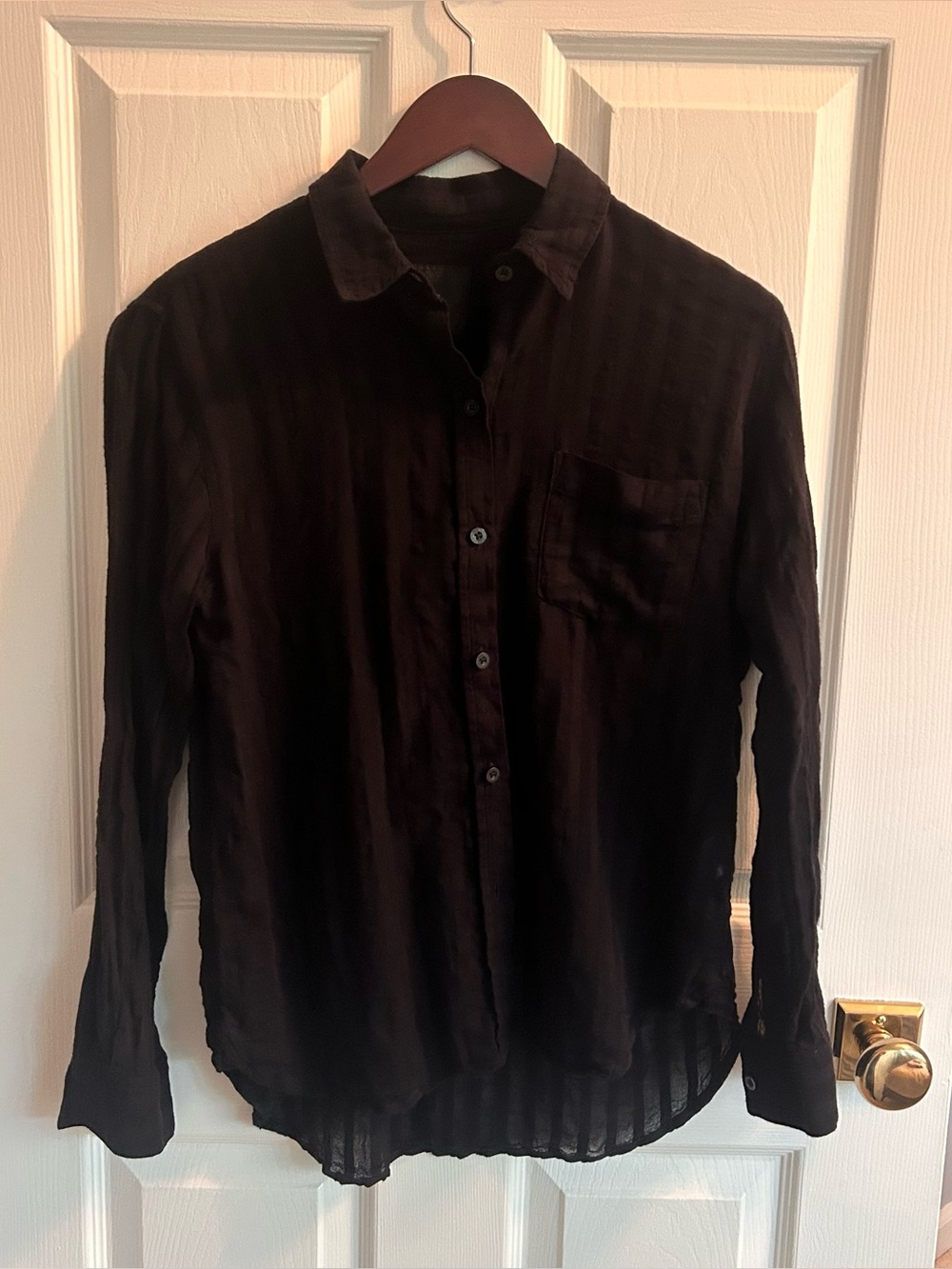 Rails long sleeve striped black blouse